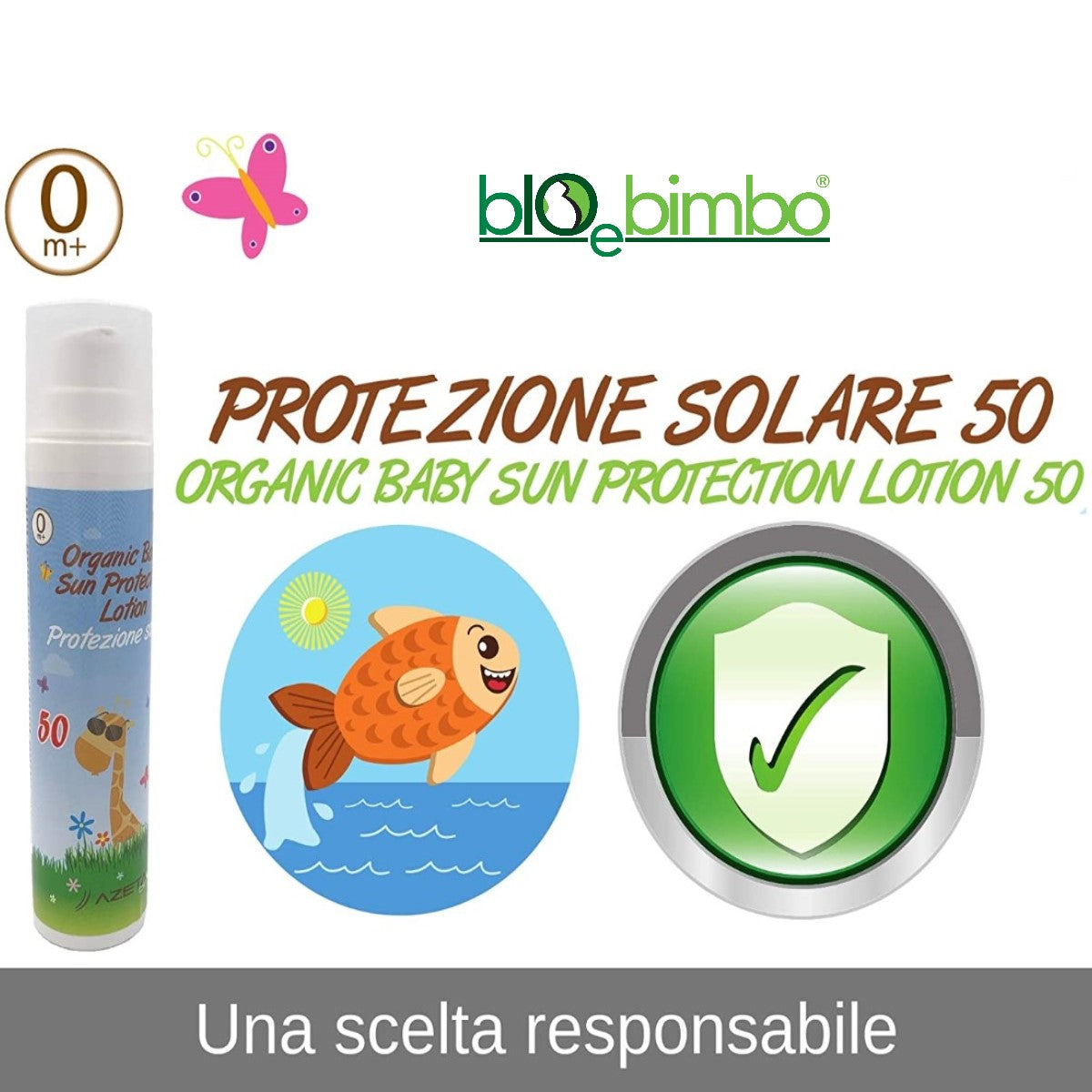 Organic Baby Lotion 50+ sfp Protezione Solare | Al sole senza problemi